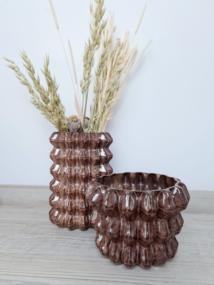 Vase brown melange groß OHNE Deko