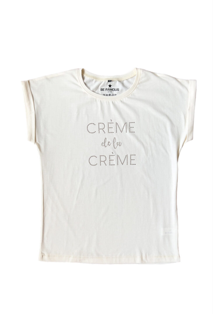 T-Shirt CREMEDECREME STONES gold vintage white be famous