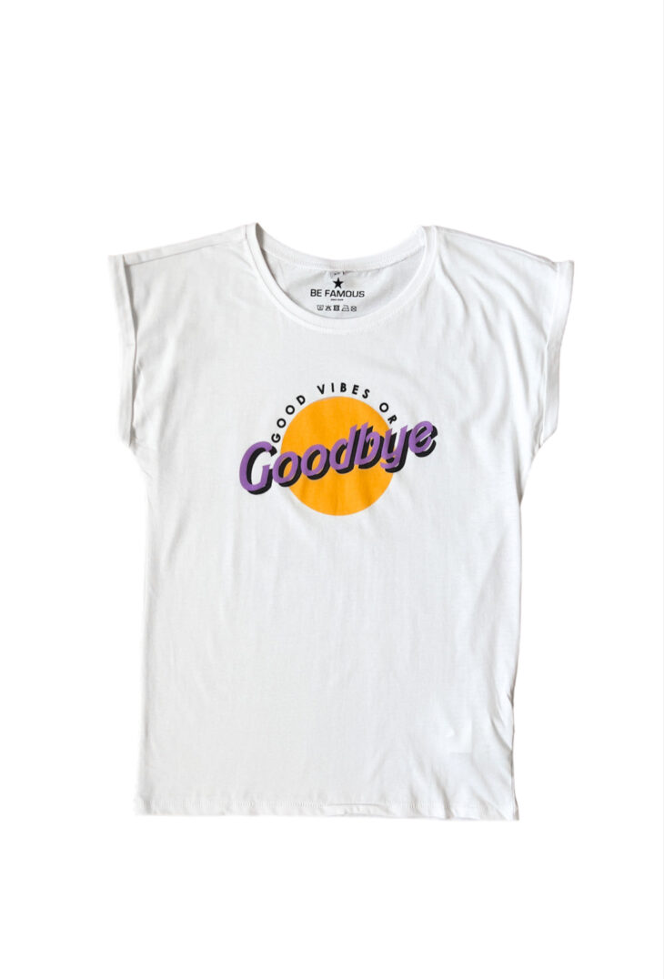 T-Shirt GOGOBYE PRINT white be famous