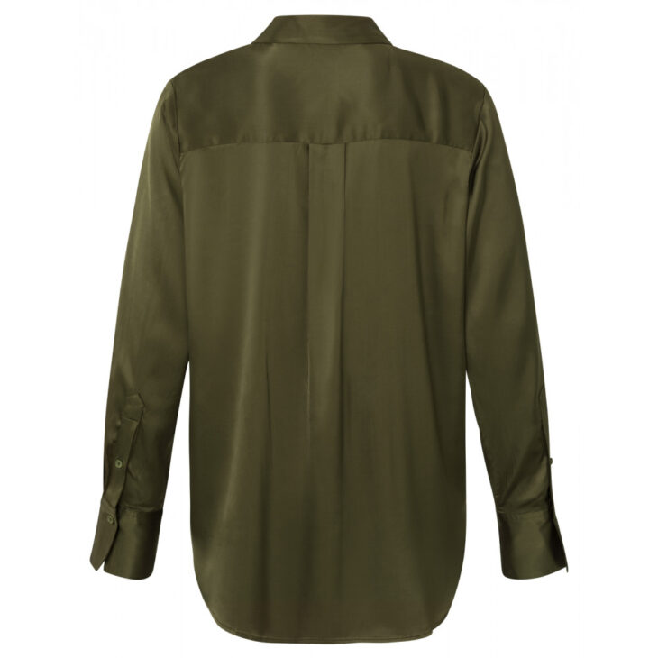 lautenschlagerLOVESyou Bluse satin-pull-on-top-with-v-neck-and-long-sleeves-in-wide-fit army green2