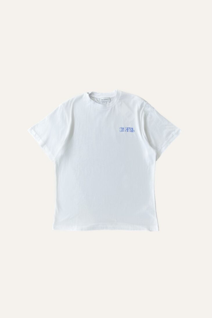T-Shirt Boyfriend white blue 2 OH APRIL
