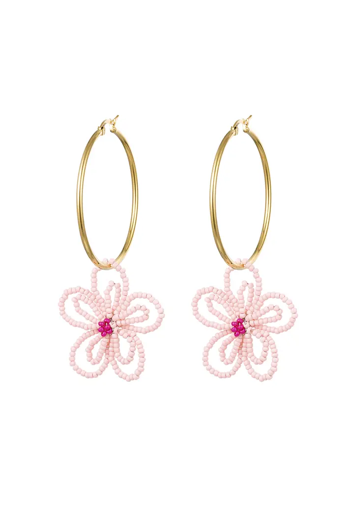 Ohrringe mit Perlenblüten rosa gold