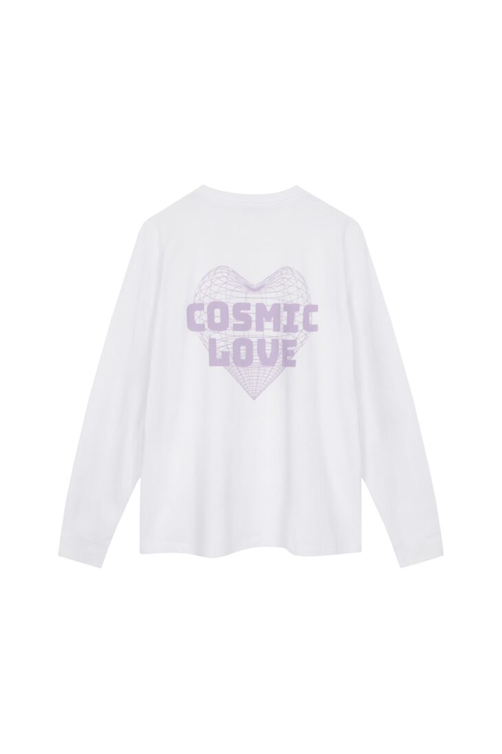 Shirt LONGSLEEVE COSMIC LOVE white lilac 2 OH APRIL