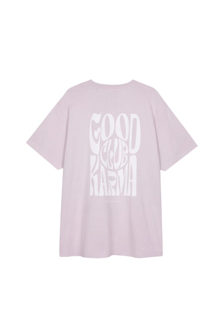 T-Shirt Boyfriend GOOD KARMA CLUB lilac white 2 OH APRIL