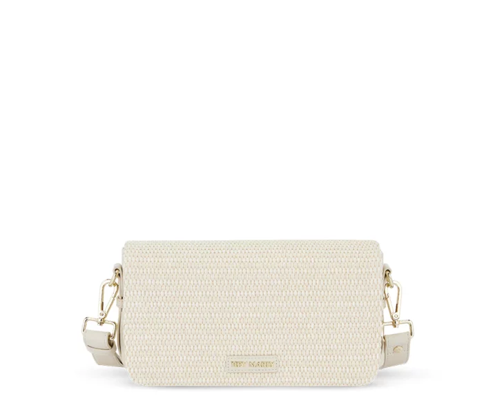 Hey Marly Tasche SASSY SISTER COMPARTEMENT BAG straw crema